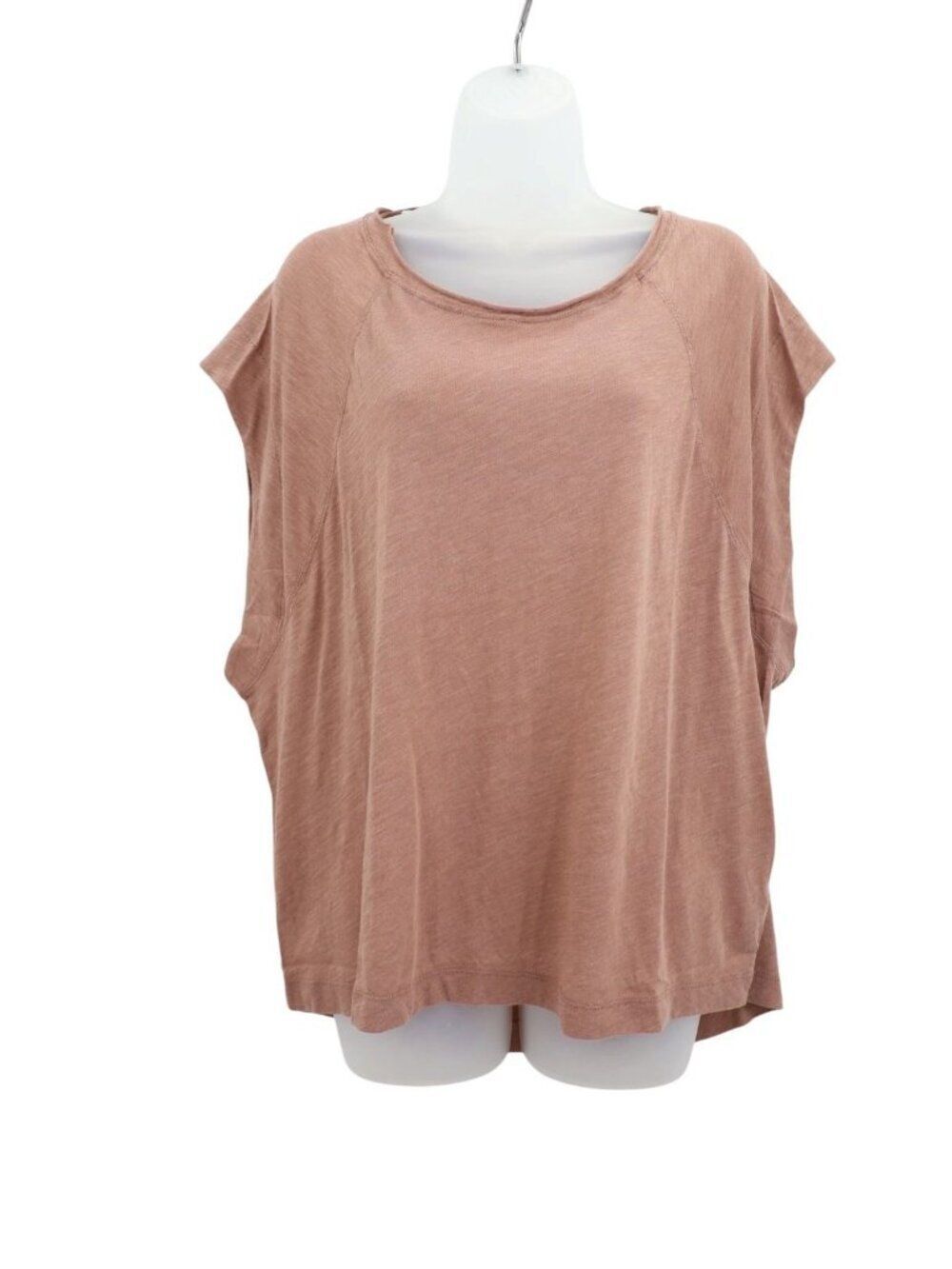 Free People XS Halo Mauve Pink Oversized Raglan Cap Sleeve Tee Top NWT